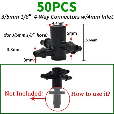 OASIS 50PCS Bend Arrow Dripper Mikro pilināmā apūdeņošanas komplekts emitētāji 3/5 mm šļūtenēm Dārza laistīšanas taupīšanas mikro pilināmā siltumnīcai