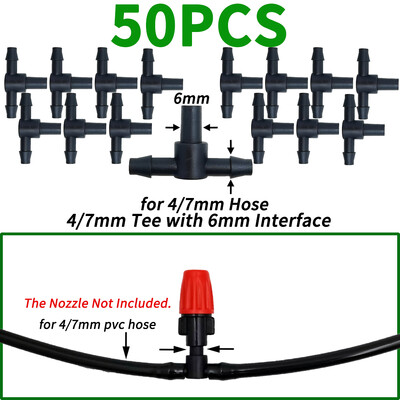 OASIS 50PCS Bend Arrow Dripper Mikro pilināmā apūdeņošanas komplekts emitētāji 3/5 mm šļūtenēm Dārza laistīšanas taupīšanas mikro pilināmā siltumnīcai