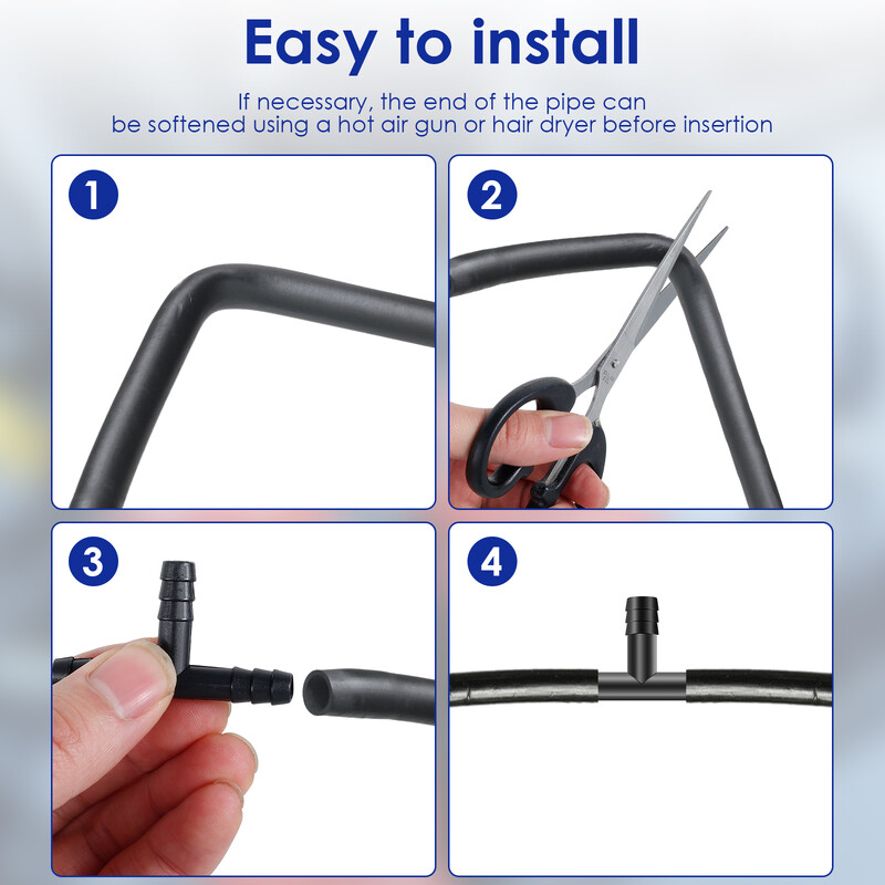 128 vnt lašelinio laistymo sistemos vandens žarnos jungtis sodo laistymo sistema šiltnamiui, kiemui, vejai, augalų paskirstymo vamzdžiams