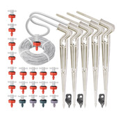 1/8" žarna kreminės baltos rodyklės mikro lašelinė laistymo sistema 2 krypčių skleidėjų lašintuvų drėkinimo rinkinys, skirtas Gaden šiltnamio bonsai augalams