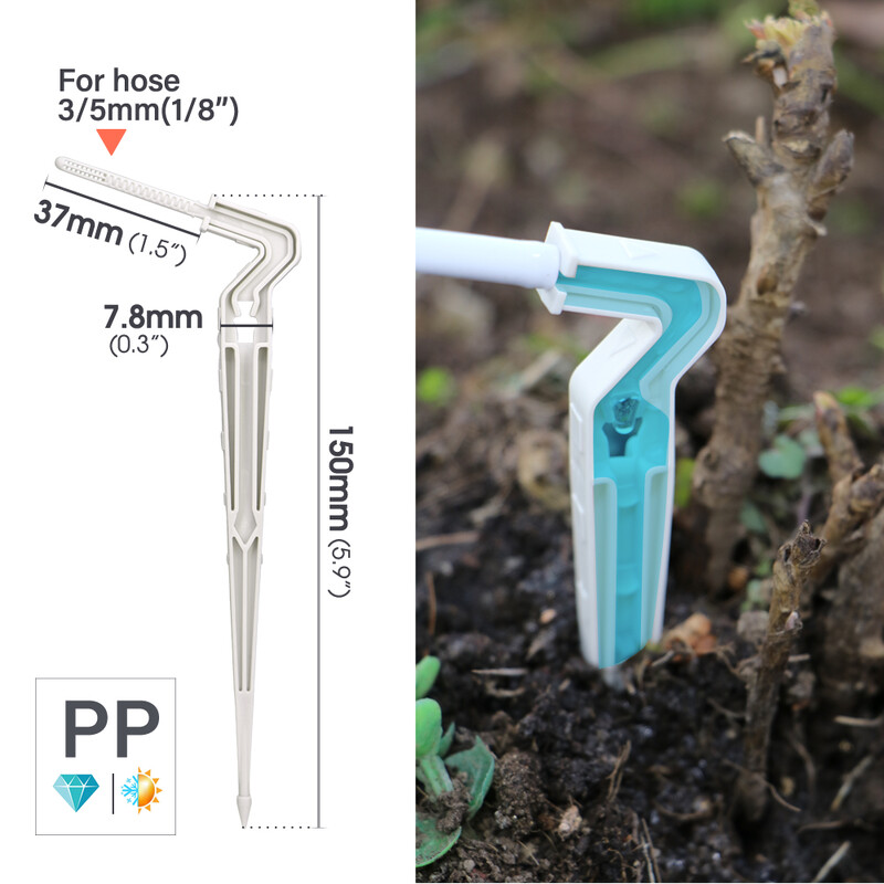 1/8" žarna kreminės baltos rodyklės mikro lašelinė laistymo sistema 2 krypčių skleidėjų lašintuvų drėkinimo rinkinys, skirtas Gaden šiltnamio bonsai augalams