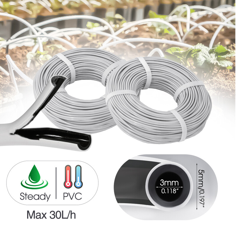 1/8" žarna kreminės baltos rodyklės mikro lašelinė laistymo sistema 2 krypčių skleidėjų lašintuvų drėkinimo rinkinys, skirtas Gaden šiltnamio bonsai augalams