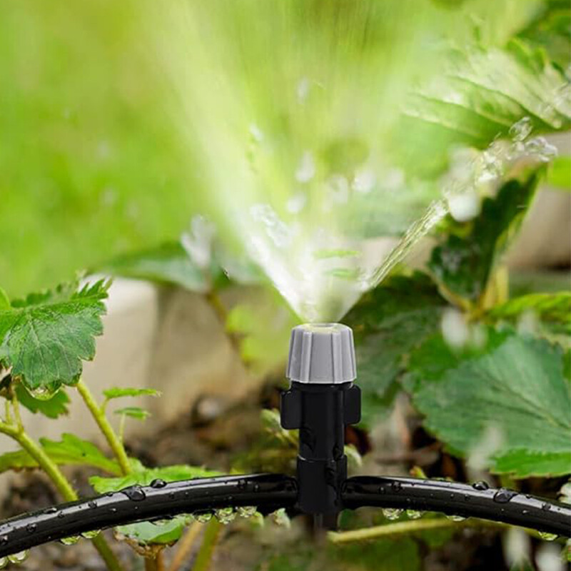10-20M automatinė laistymo laistymo sistema Nešiojami rūko purkštukai sodo žarnos purškimo galvutė, 4/7 mm trišakio jungtis terasai