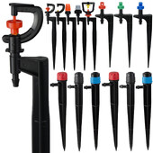 Sprycle 5-10 vnt sodo laistymo laistymo purkštuvai mikro purškimo 1/4 colio purkštukais su kuolu savaiminio laistymo sistemos šiltnamiui