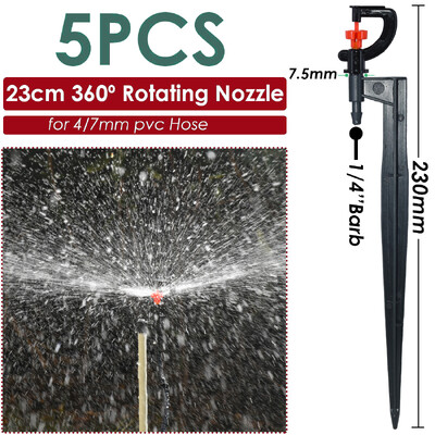 Sprycle 5-10 vnt sodo laistymo laistymo purkštuvai mikro purškimo 1/4 colio purkštukais su kuolu savaiminio laistymo sistemos šiltnamiui