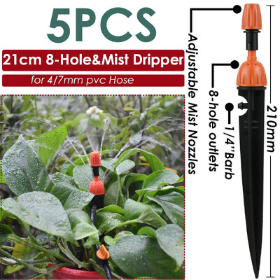 Sprycle 5-10 vnt sodo laistymo laistymo purkštuvai mikro purškimo 1/4 colio purkštukais su kuolu savaiminio laistymo sistemos šiltnamiui