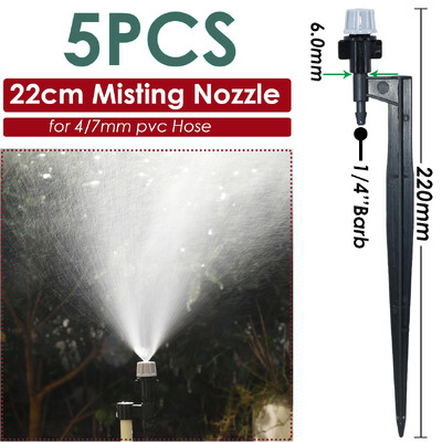 Sprycle 5-10 vnt sodo laistymo laistymo purkštuvai mikro purškimo 1/4 colio purkštukais su kuolu savaiminio laistymo sistemos šiltnamiui