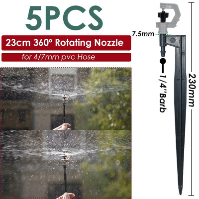 Sprycle 5-10 vnt sodo laistymo laistymo purkštuvai mikro purškimo 1/4 colio purkštukais su kuolu savaiminio laistymo sistemos šiltnamiui