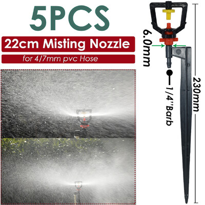 Sprycle 5-10 vnt sodo laistymo laistymo purkštuvai mikro purškimo 1/4 colio purkštukais su kuolu savaiminio laistymo sistemos šiltnamiui