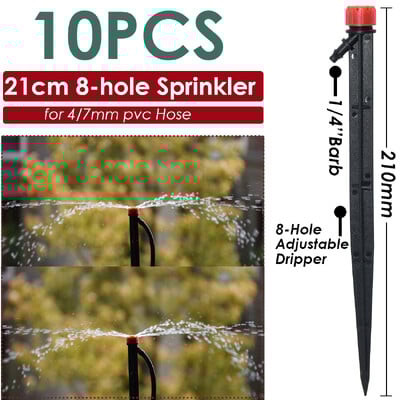 Sprycle 5-10 vnt sodo laistymo laistymo purkštuvai mikro purškimo 1/4 colio purkštukais su kuolu savaiminio laistymo sistemos šiltnamiui