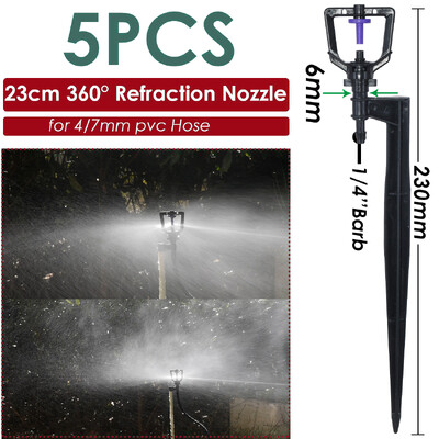 Sprycle 5-10 vnt sodo laistymo laistymo purkštuvai mikro purškimo 1/4 colio purkštukais su kuolu savaiminio laistymo sistemos šiltnamiui