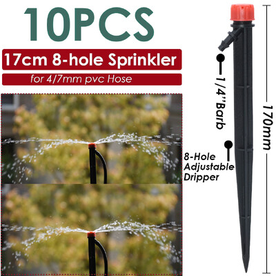 Sprycle 5-10 vnt sodo laistymo laistymo purkštuvai mikro purškimo 1/4 colio purkštukais su kuolu savaiminio laistymo sistemos šiltnamiui