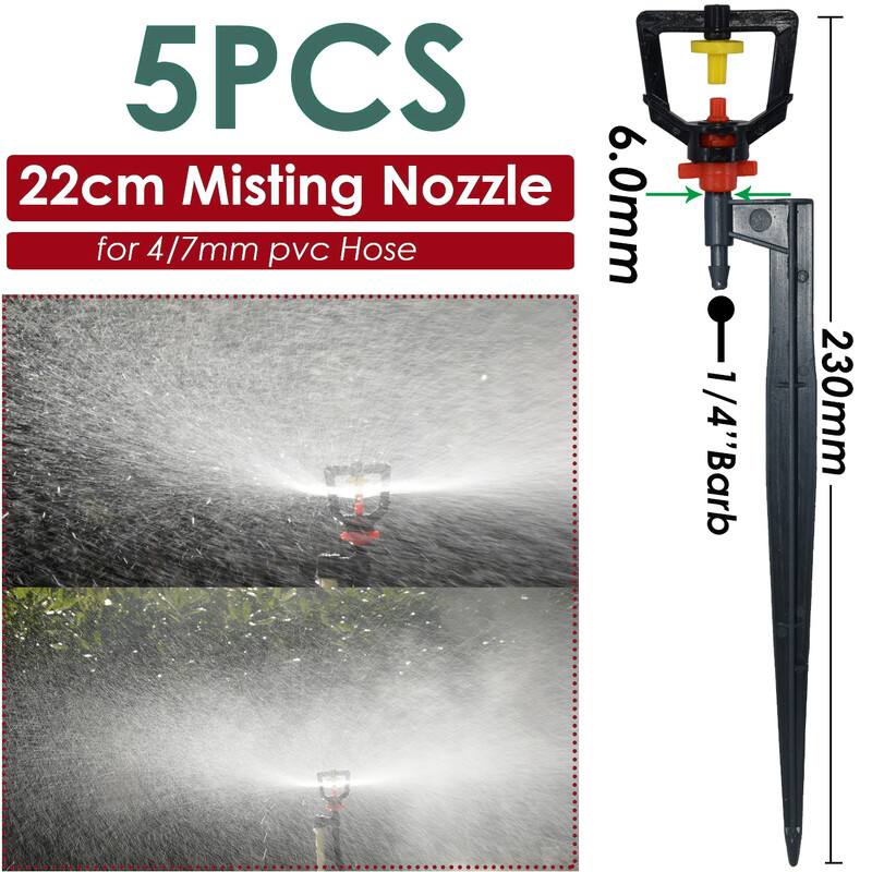 Sprycle 5-10 vnt sodo laistymo laistymo purkštuvai mikro purškimo 1/4 colio purkštukais su kuolu savaiminio laistymo sistemos šiltnamiui