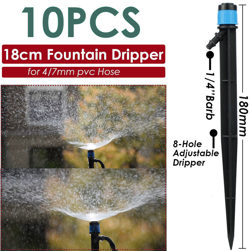 Sprycle 5-10 vnt sodo laistymo laistymo purkštuvai mikro purškimo 1/4 colio purkštukais su kuolu savaiminio laistymo sistemos šiltnamiui