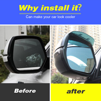 Hivotd Car Rear View Visor Panel Shade Rain Protection Αξεσουάρ Εξωτερικά ανταλλακτικά αυτοκινήτου για Honda HRV HR-V 2019