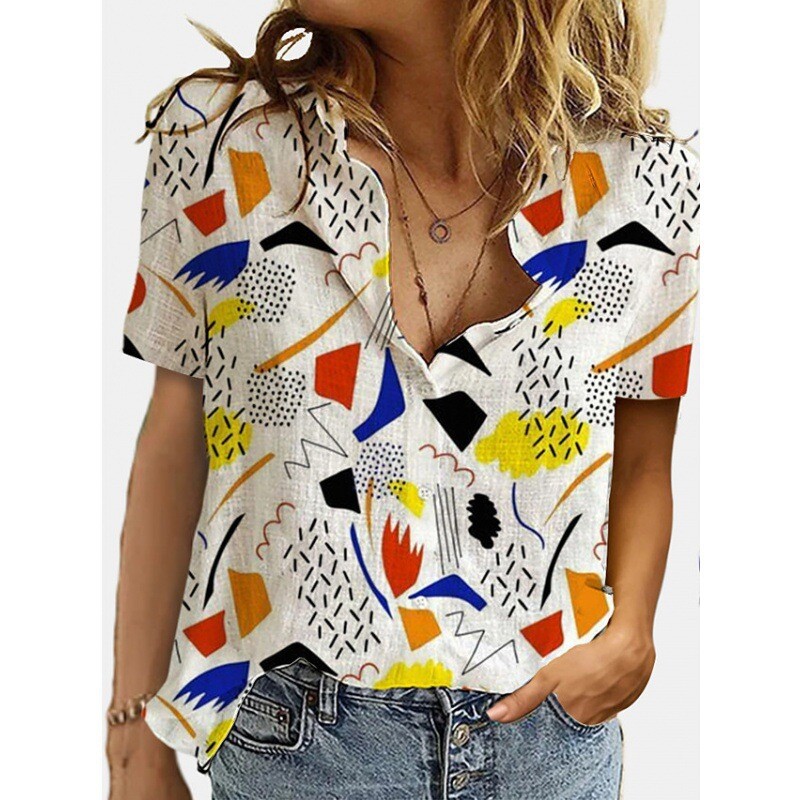 Vanjska trgovina preko granica 2022. Europska i američka ženska odjeća želi neovisnu postaju nova ležerna serija ženskih košulja s printom