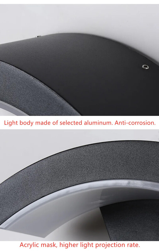 Inteligentna indukcijska zidna svjetiljka Vodootporna zidna svjetiljka za trijem Vanjska PIR svjetiljka sa senzorom pokreta Pejzaž Balkon Vrt Hodnik