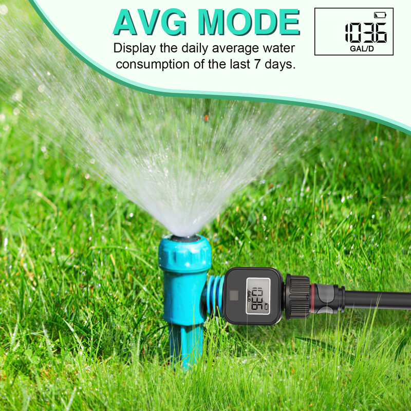 Skaitmeninis vandens srauto matuoklis, didelio tikslumo IP6X, matuoja lauko sodo laistymo laistymo žarnos vandens suvartojimą ir debitą