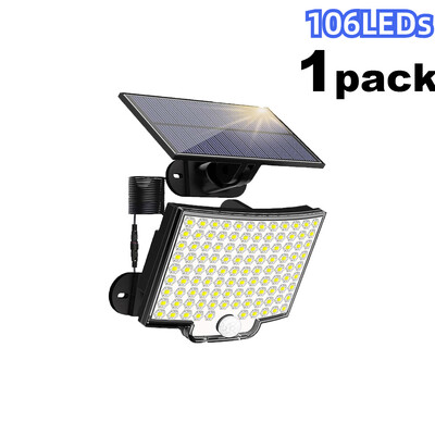 Saules gaismas āra apgaismojums ar gaismas atstarotāju un 3 apgaismojuma režīmiem saules kustības sensora sienas gaismas IP65 ūdensizturīgs dārza pagalmam