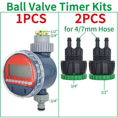 Lodveida vārstu automātiskā elektroniskā laistīšanas taimera pilienveida apūdeņošanas LCD apūdeņošanas kontroliera sistēma dārza pagalma siltumnīcai