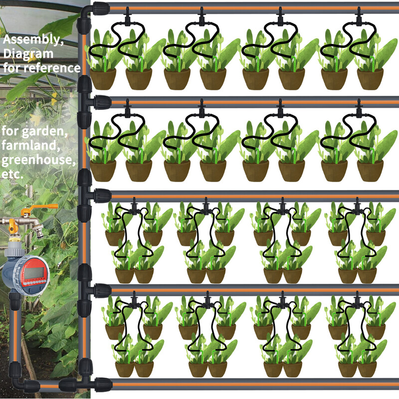 Lodveida vārstu automātiskā elektroniskā laistīšanas taimera pilienveida apūdeņošanas LCD apūdeņošanas kontroliera sistēma dārza pagalma siltumnīcai