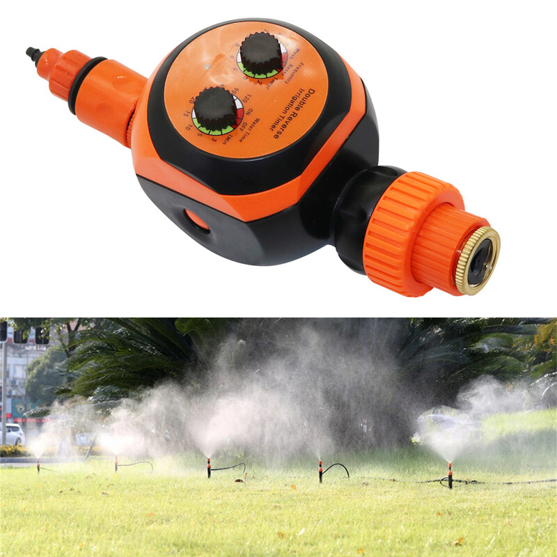 1 komplekts oranža elektroniskā ciparnīca Ūdens taimeris Dārza siltumnīcas automātiskās apūdeņošanas inteliģentais kontrolieris 4/7mm 8/11mm šļūtenei