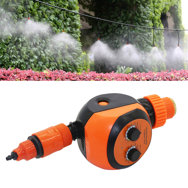 1 komplekts oranža elektroniskā ciparnīca Ūdens taimeris Dārza siltumnīcas automātiskās apūdeņošanas inteliģentais kontrolieris 4/7mm 8/11mm šļūtenei