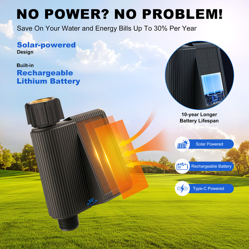 GIRIER pametni mjerač vremena za vodu WiFi mjerač vremena za prskalice na solarni pogon s mesinganim ulazom, automatski kontroler za navodnjavanje Nije potrebno čvorište