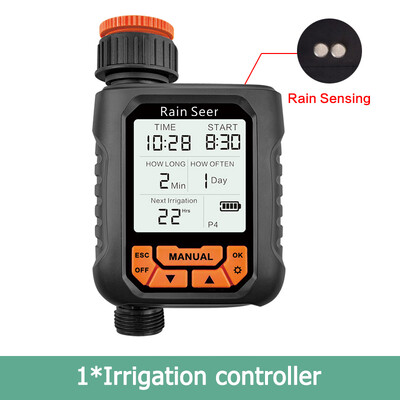 Rain Seer Μεγάλη οθόνη LCD Water Timer Αδιάβροχο IP65 Home Garden irigation Χρονοδιακόπτης βροχόπτωσης Αυτόματο σύστημα ελεγκτή