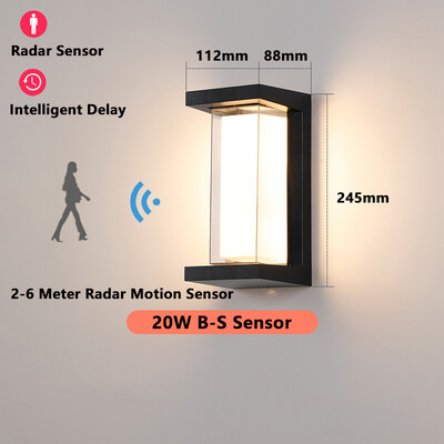 Su judesio jutikliu Sieninis Apšvietimas Lauko Apšvietimas 20W Sieninis Šviestuvas Lauko IP65 Neperšlampamas LED Sieninis Šviestuvas Prieangis Balkonas Sodas AC220V