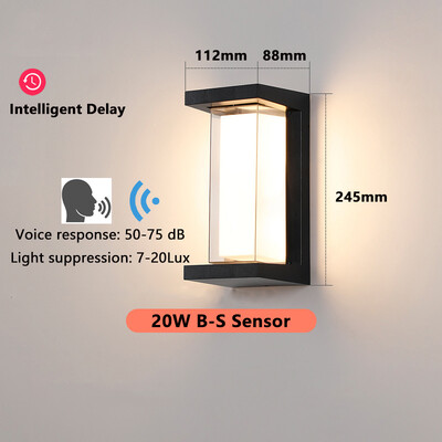 Su judesio jutikliu Sieninis Apšvietimas Lauko Apšvietimas 20W Sieninis Šviestuvas Lauko IP65 Neperšlampamas LED Sieninis Šviestuvas Prieangis Balkonas Sodas AC220V
