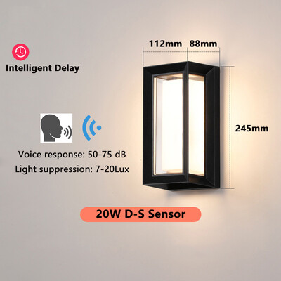 Su judesio jutikliu Sieninis Apšvietimas Lauko Apšvietimas 20W Sieninis Šviestuvas Lauko IP65 Neperšlampamas LED Sieninis Šviestuvas Prieangis Balkonas Sodas AC220V