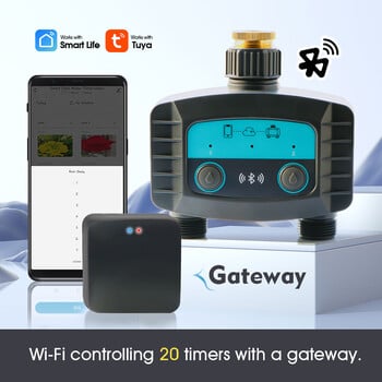 2-way WiFi/Bluetooth Έξυπνος χρονοδιακόπτης νερού Garden Ελεγκτής ηλεκτρομαγνητικής βαλβίδας άρδευσης για ασύρματο τηλεχειριστήριο ποτίσματος