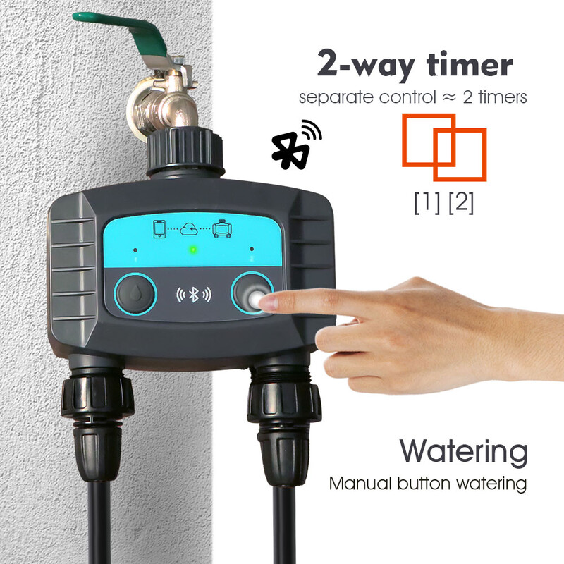 2-smjerni WiFi/Bluetooth kompatibilan Garden Smart Water Timer Elektromagnetski ventil za upravljanje navodnjavanjem za daljinsko zalijevanje putem bežičnog telefona