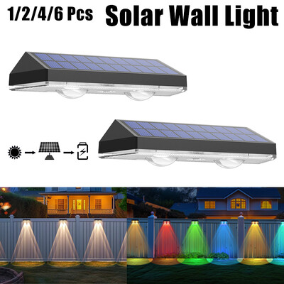 1/2/4/6 vnt Saulės lauko sieninis šviestuvas LED vandeniui atsparus apšvietimas kiemo dekoravimo sieninė lempa verandos arba sodo išorinei sienai