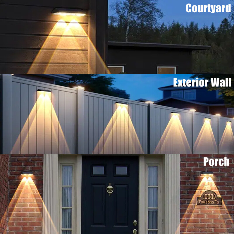 1/2/4/6kom solarna vanjska zidna svjetiljka LED vodootporna rasvjeta Zidna svjetiljka za dekoraciju dvorišta za vanjski zid verande ili vrta