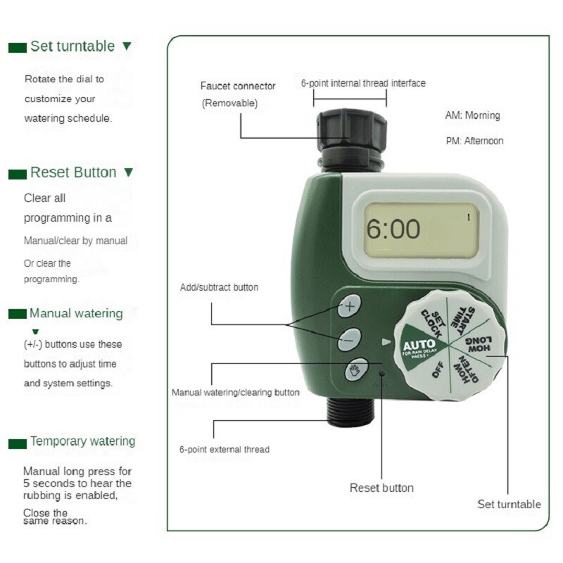 Automatski mjerač vremena za vodu Vrtni digitalni stroj za navodnjavanje Inteligentni kontroler za navodnjavanje raspršivačem za vanjske prostore Štedite vodu i vrijeme