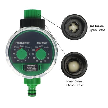 Electronic Water Timer Ball Valve 21025 Two Dial Garden Automatic Irigation Controller Σύστημα στάγδην άρδευσης που λειτουργεί με μπαταρία