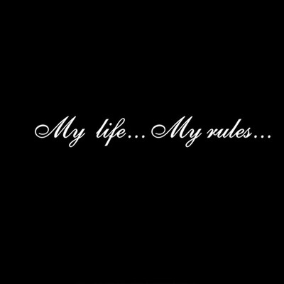 Naljepnica za auto 60*8,5 cm Moj život...Moja pravila... Modni tekst Auto dekoracija Naljepnica za automobil Reflektirajuća laserska vinilna naljepnica za automobil Dizajn automobila