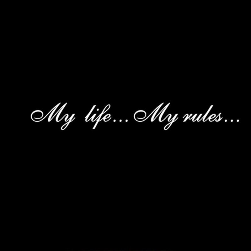 Naljepnica za auto 60*8,5 cm Moj život...Moja pravila... Modni tekst Auto dekoracija Naljepnica za automobil Reflektirajuća laserska vinilna naljepnica za automobil Dizajn automobila