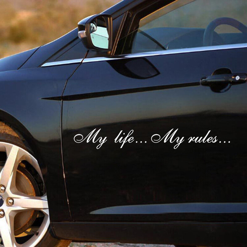 Naljepnica za auto 60*8,5 cm Moj život...Moja pravila... Modni tekst Auto dekoracija Naljepnica za automobil Reflektirajuća laserska vinilna naljepnica za automobil Dizajn automobila