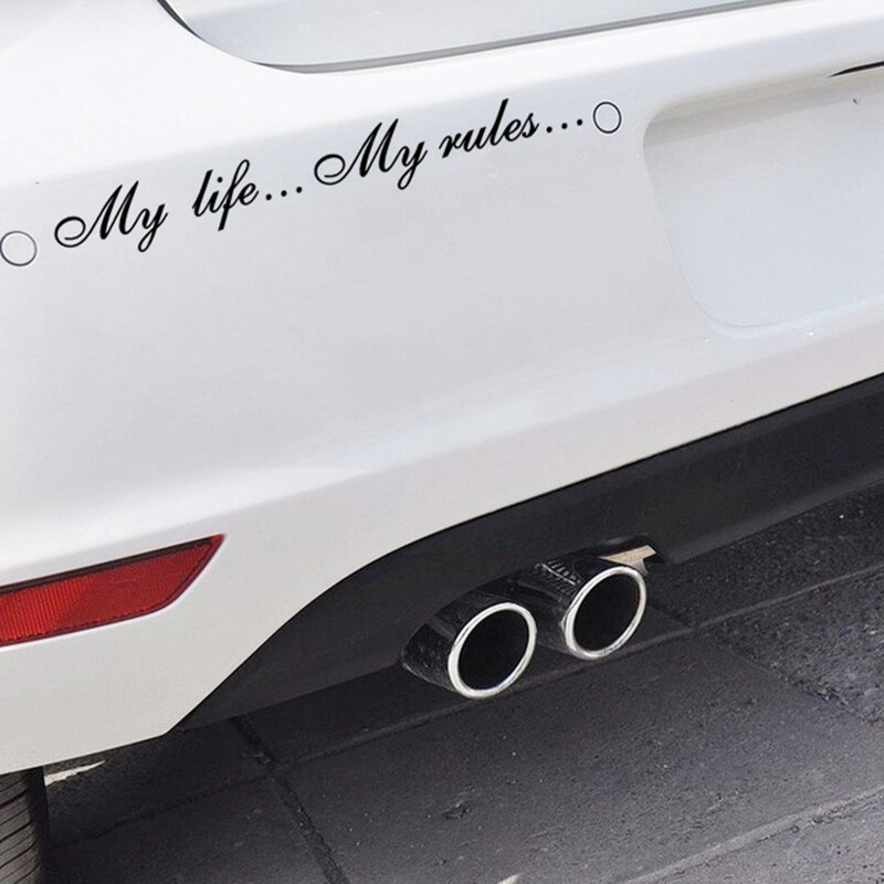 Naljepnica za auto 60*8,5 cm Moj život...Moja pravila... Modni tekst Auto dekoracija Naljepnica za automobil Reflektirajuća laserska vinilna naljepnica za automobil Dizajn automobila