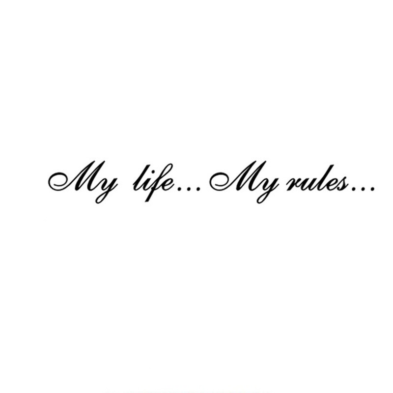 Naljepnica za auto 60*8,5 cm Moj život...Moja pravila... Modni tekst Auto dekoracija Naljepnica za automobil Reflektirajuća laserska vinilna naljepnica za automobil Dizajn automobila