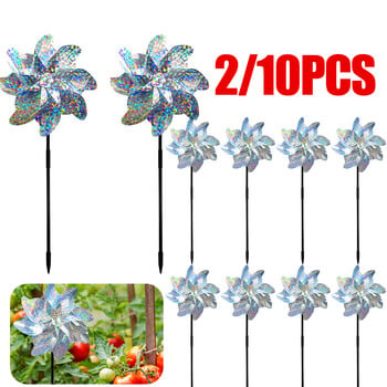 2/10 τμχ Bird Repeller Reflective Windmill Bird Repellent Anti Birds Windmill Spinner Child Windmill Garden Orchard Protection