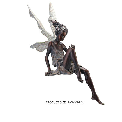 Cvjetna vila Skulptura Uređenje vrta Dvorište Umjetnički ukrasi Smola Turek Sjedeći kip Figurice anđela na otvorenom Ukras za obrt