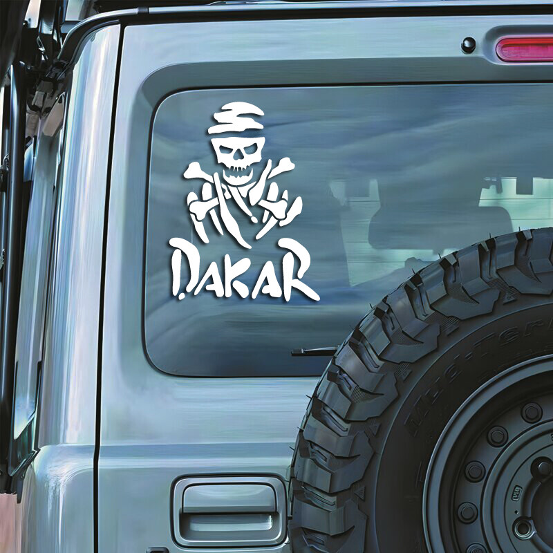 Cool okvir lubanje Dakar kreativne i smiješne naljepnice za obožavatelje i ljubitelje crtića, visoke kvalitete za automobile, kamione, motocikle i prijenosna računala