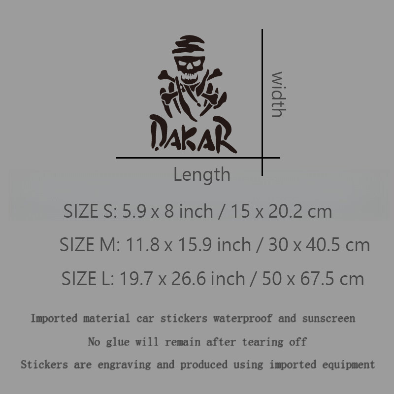 Cool okvir lubanje Dakar kreativne i smiješne naljepnice za obožavatelje i ljubitelje crtića, visoke kvalitete za automobile, kamione, motocikle i prijenosna računala