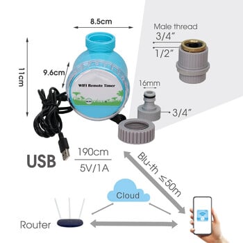 WiFi WiFi Wireless Smart Water Timer for Home Garden Αυτόματο τηλεχειριστήριο άρδευσης Συσκευή ποτίσματος φυτών θερμοκηπίου εξωτερικού χώρου