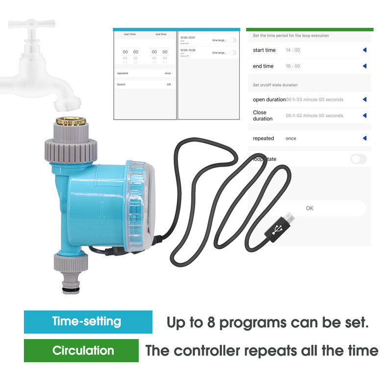 WiFi bezvadu viedais ūdens taimeris mājas dārzam, automātisks tālvadības pults apūdeņošanas āra siltumnīcas augu laistīšanas ierīce