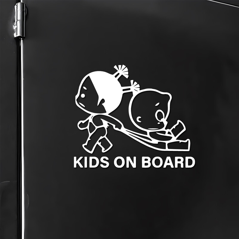 Vaiką įspėjantis automobilio lipdukas kūrybingi ir juokingi lipdukai animacinių filmų gerbėjams ir mėgėjams, aukštos kokybės automobilių sunkvežimiams, motociklams ir nešiojamiesiems kompiuteriams